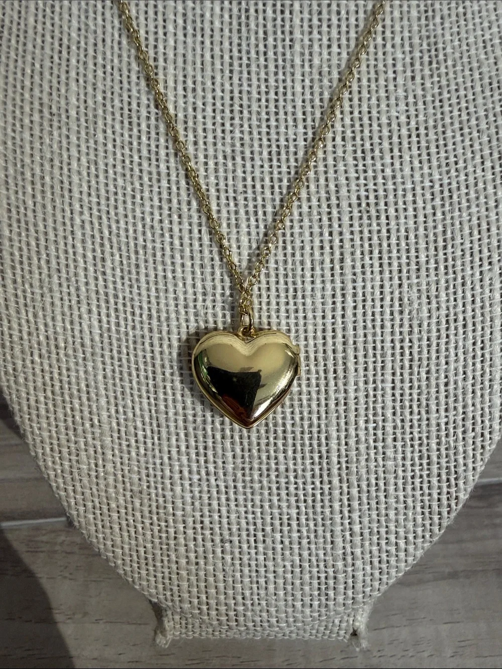 COACH Gold Tone Double Heart Locket Necklace